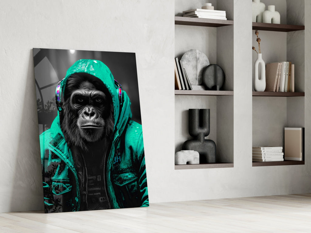 Rebellios Ape  Glass Wall Art || Designer Collection