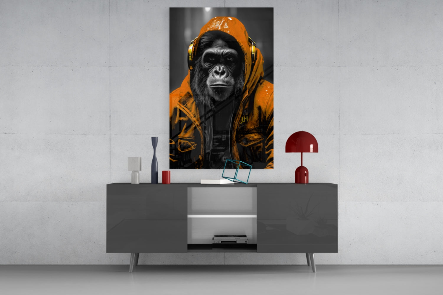 Rebellios Ape  Glass Wall Art || Designer Collection