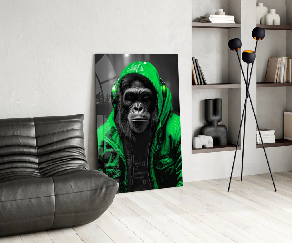 Rebellios Ape  Glass Wall Art || Designer Collection