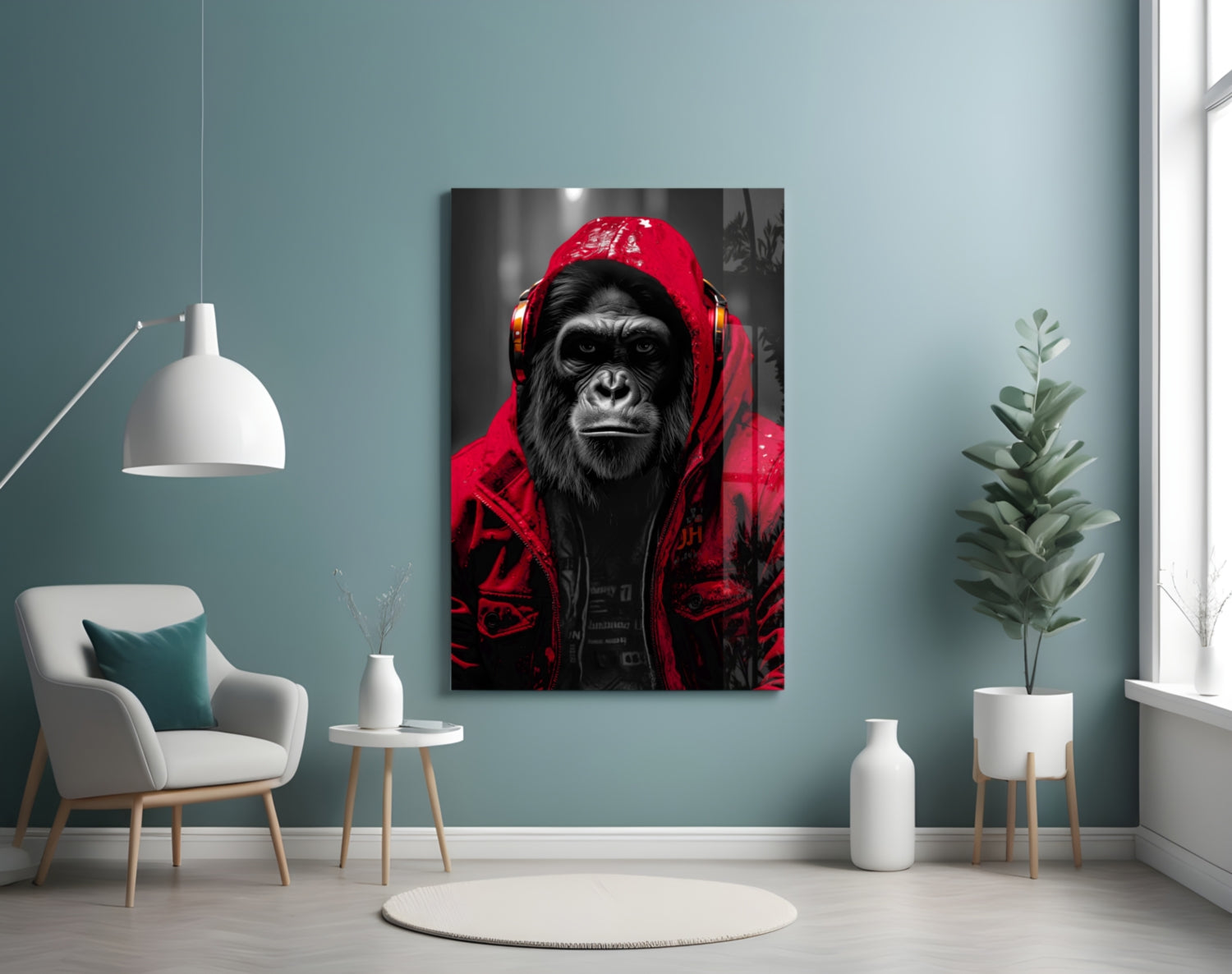Rebellios Ape  Glass Wall Art || Designer Collection