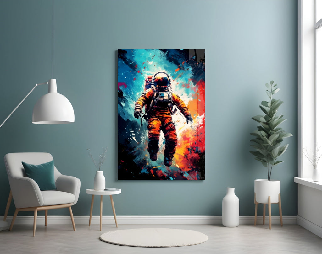 Astronaut Glass Wall Art || Designer Collection