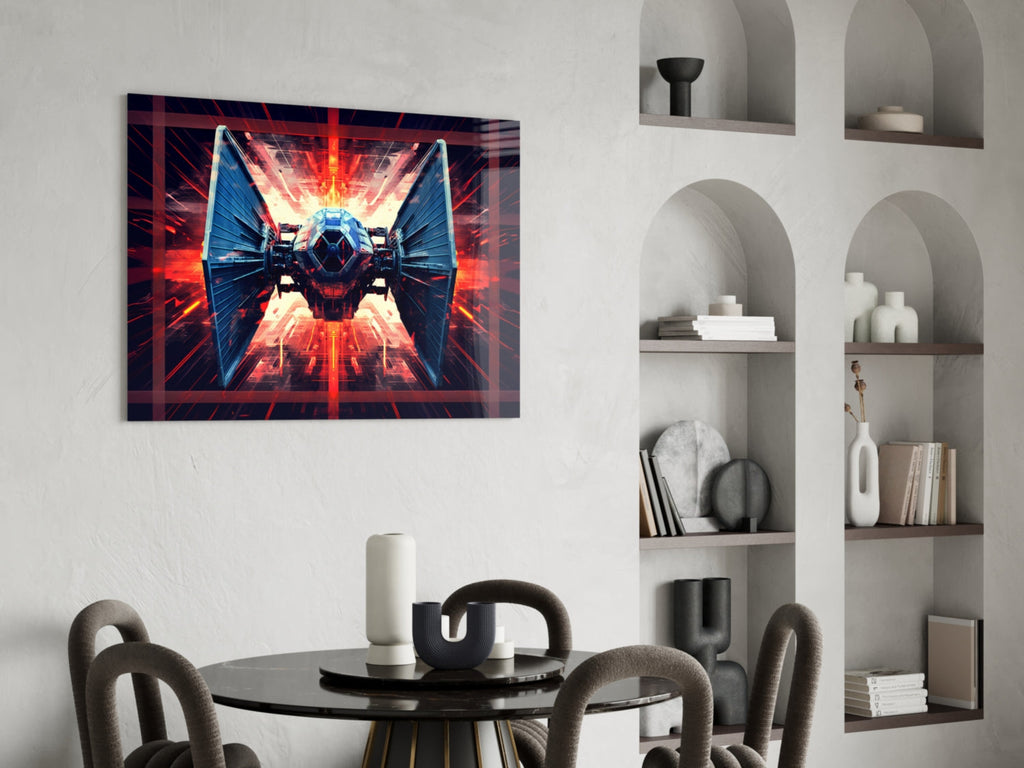 Tie Fighter Glass Wall Art || Designer Collection
