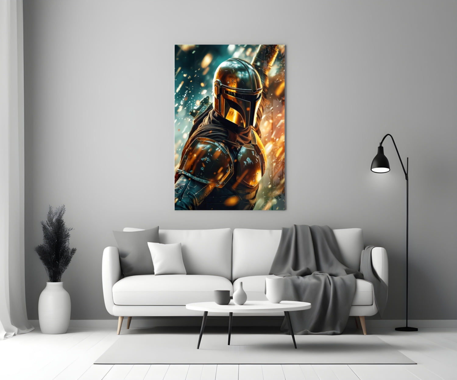 Mandalorian Glass Wall Art|| Designer's Collection