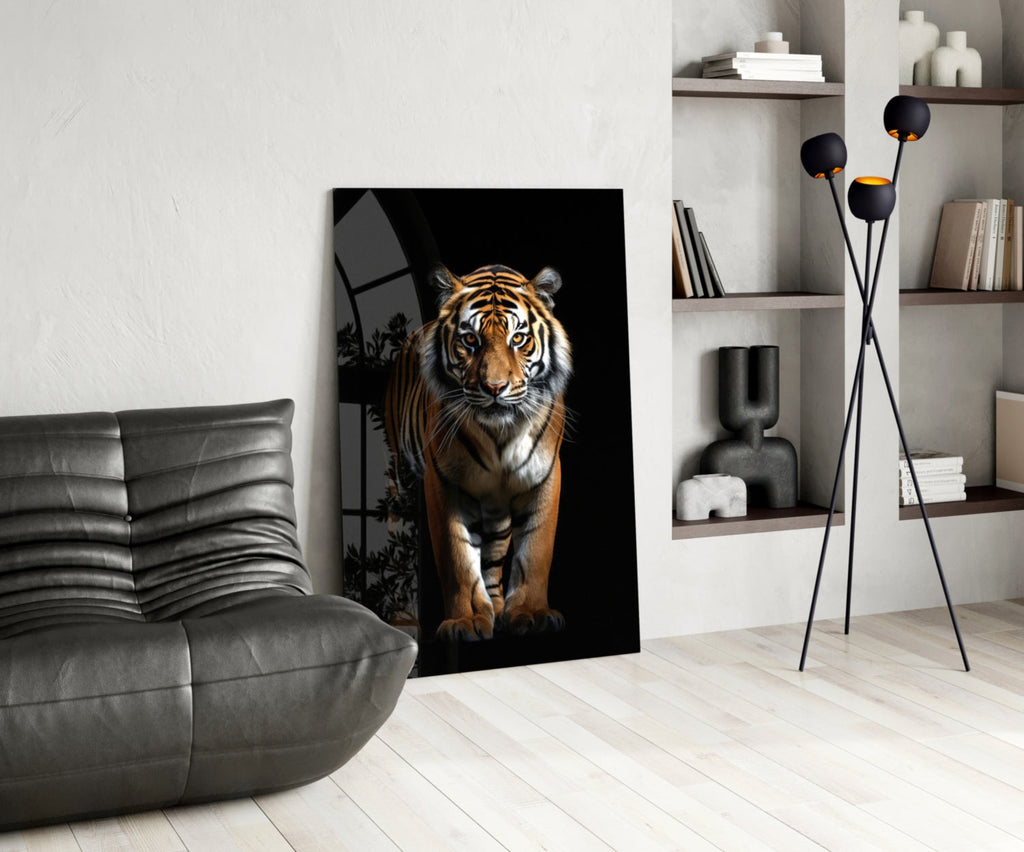 Tiger in the Dog Glass Wall Art|| Designer's Collection