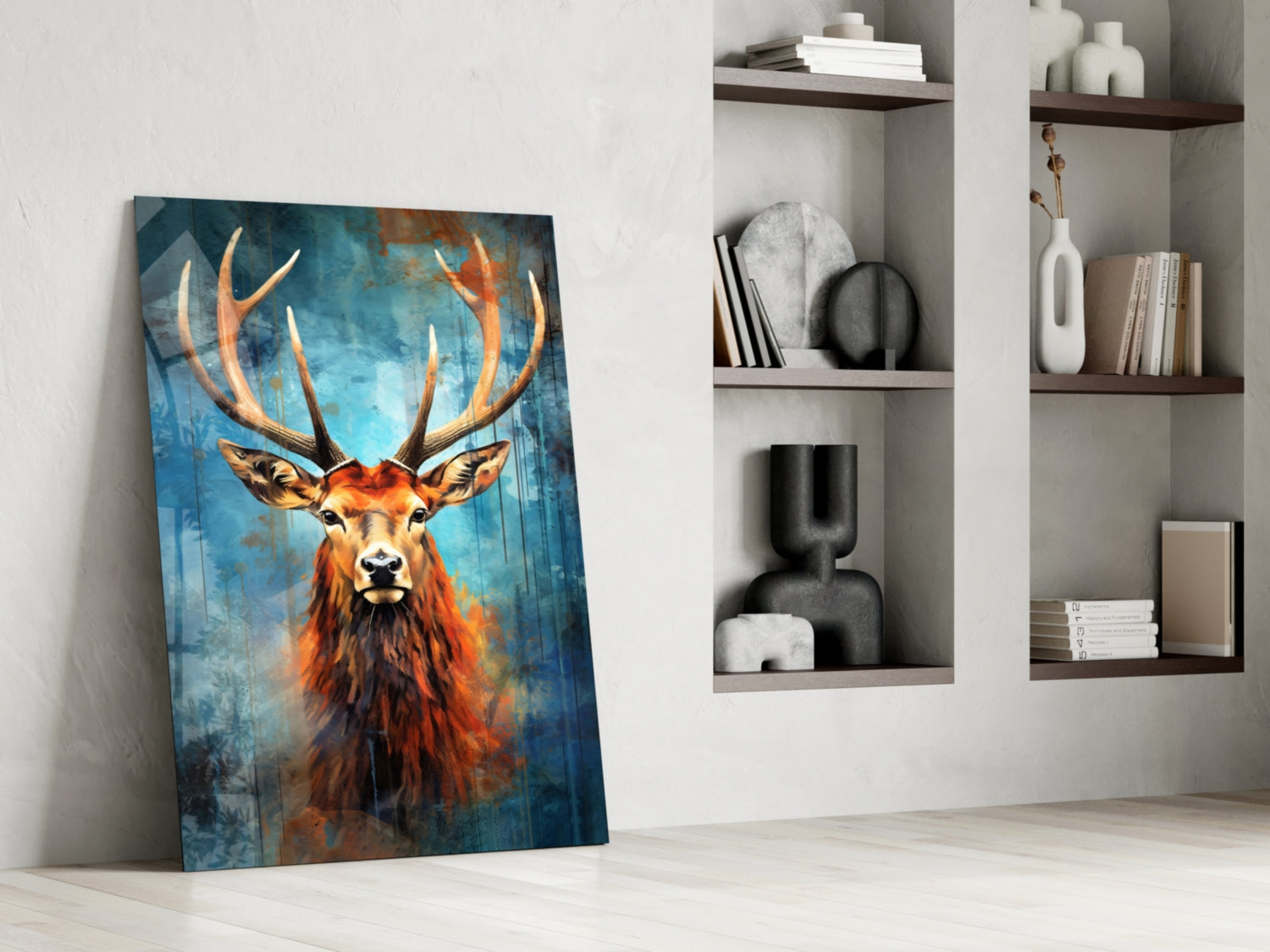 Deer Glass Wall Art || Designer Collection