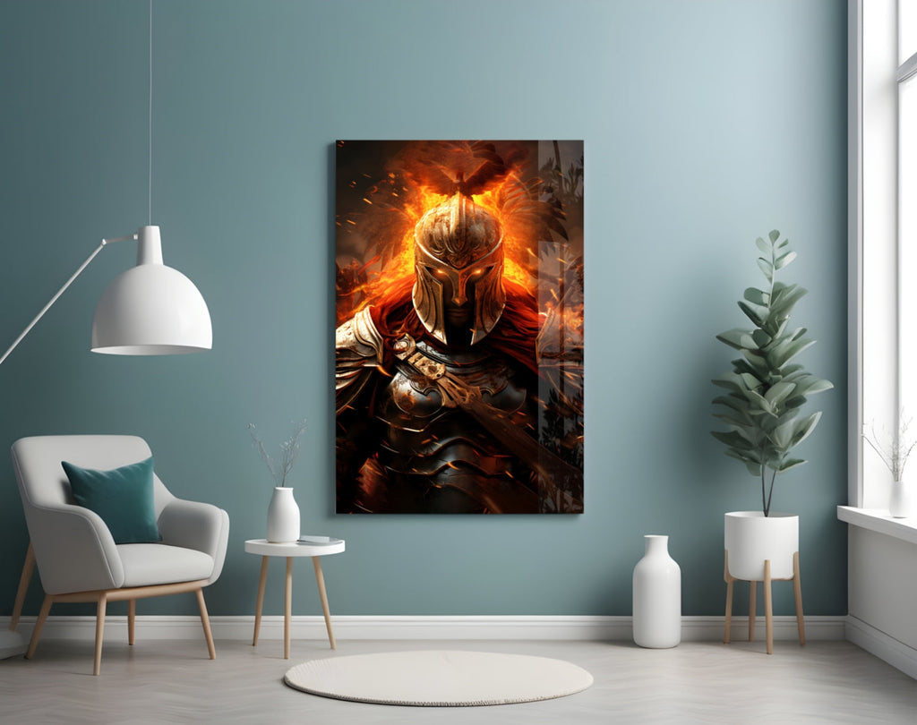 Warrior Glass Wall Art || Designer Collection