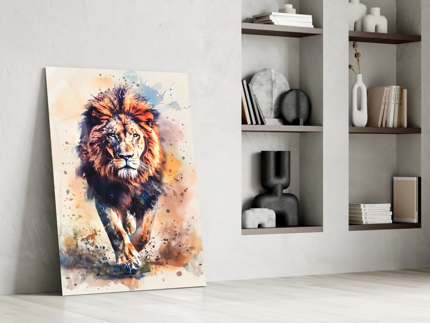 Lion Glass Wall Art || Designer Collection