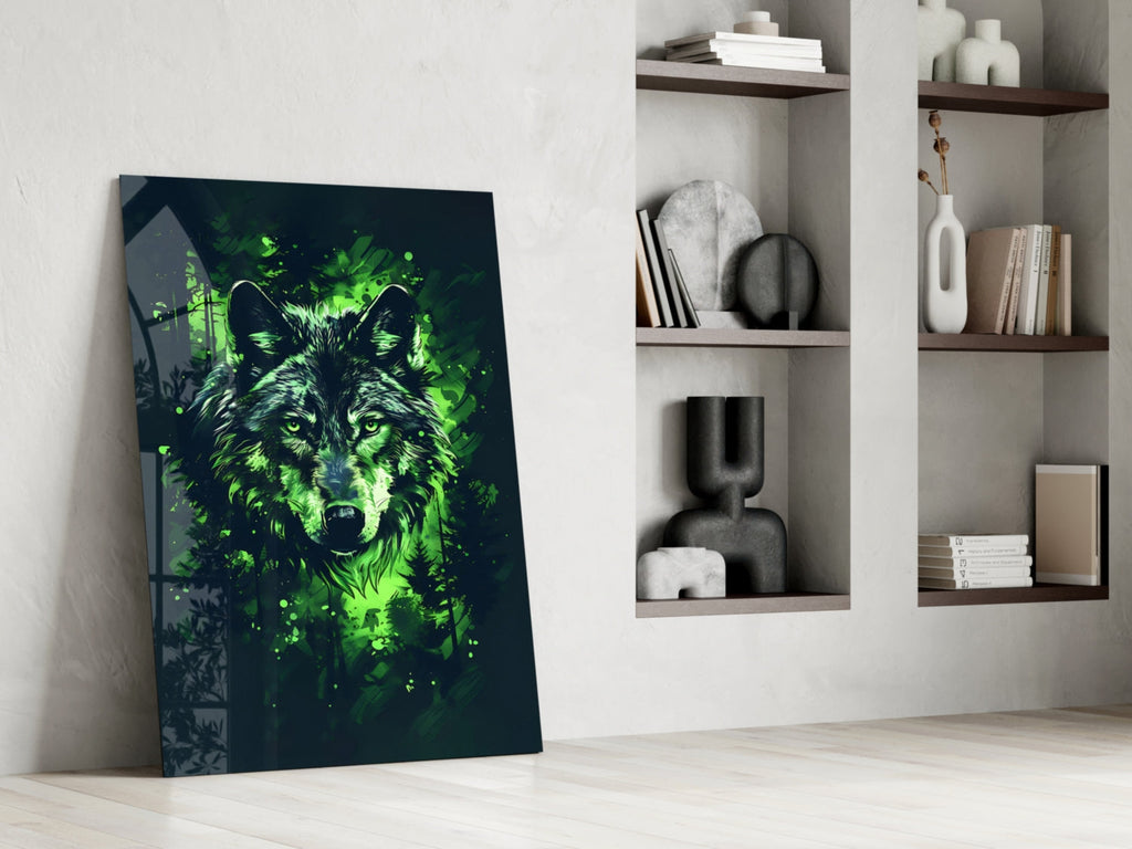 Wolf Glass Wall Art || Designer Collection