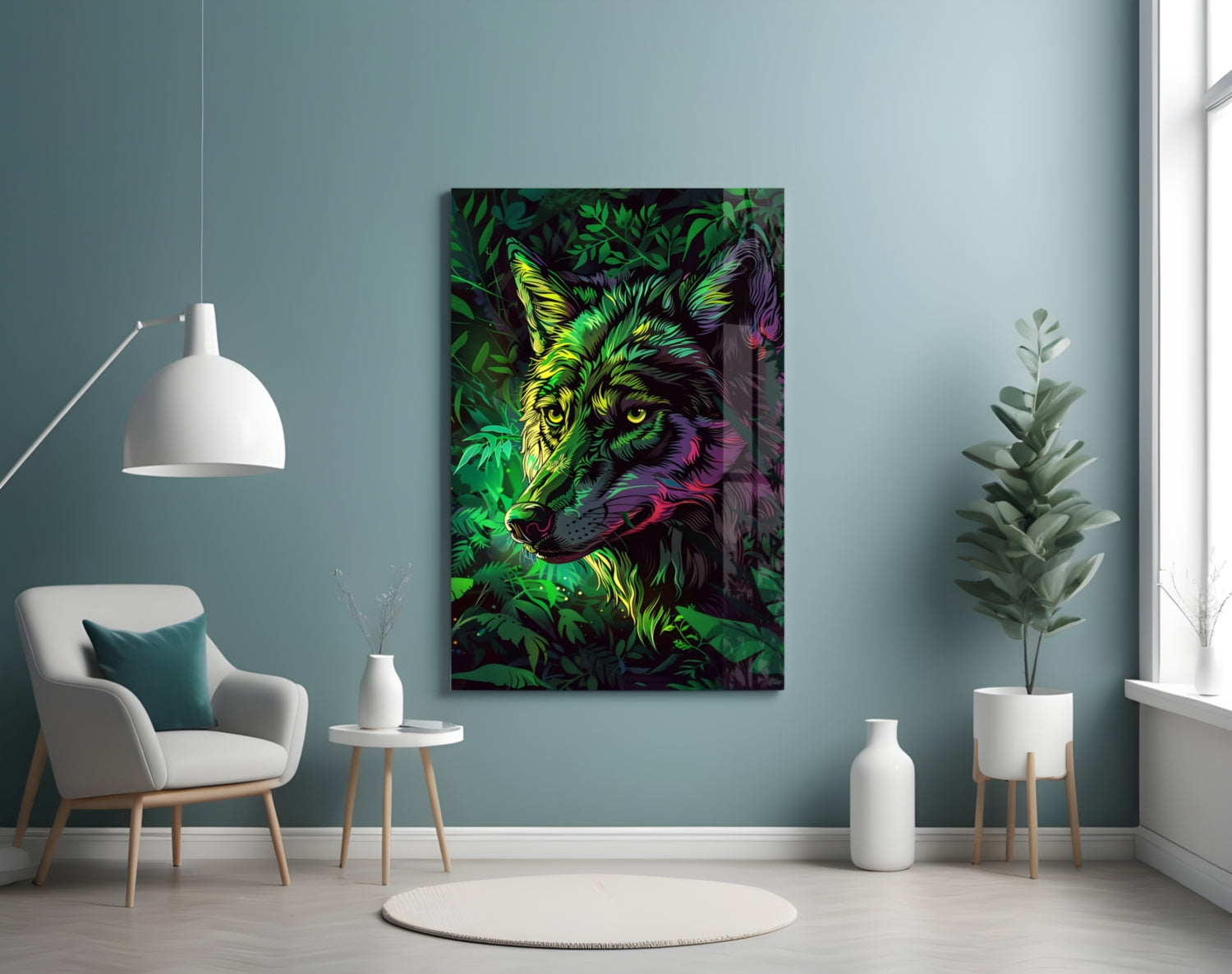 Wolf Glass Wall Art || Designer Collection