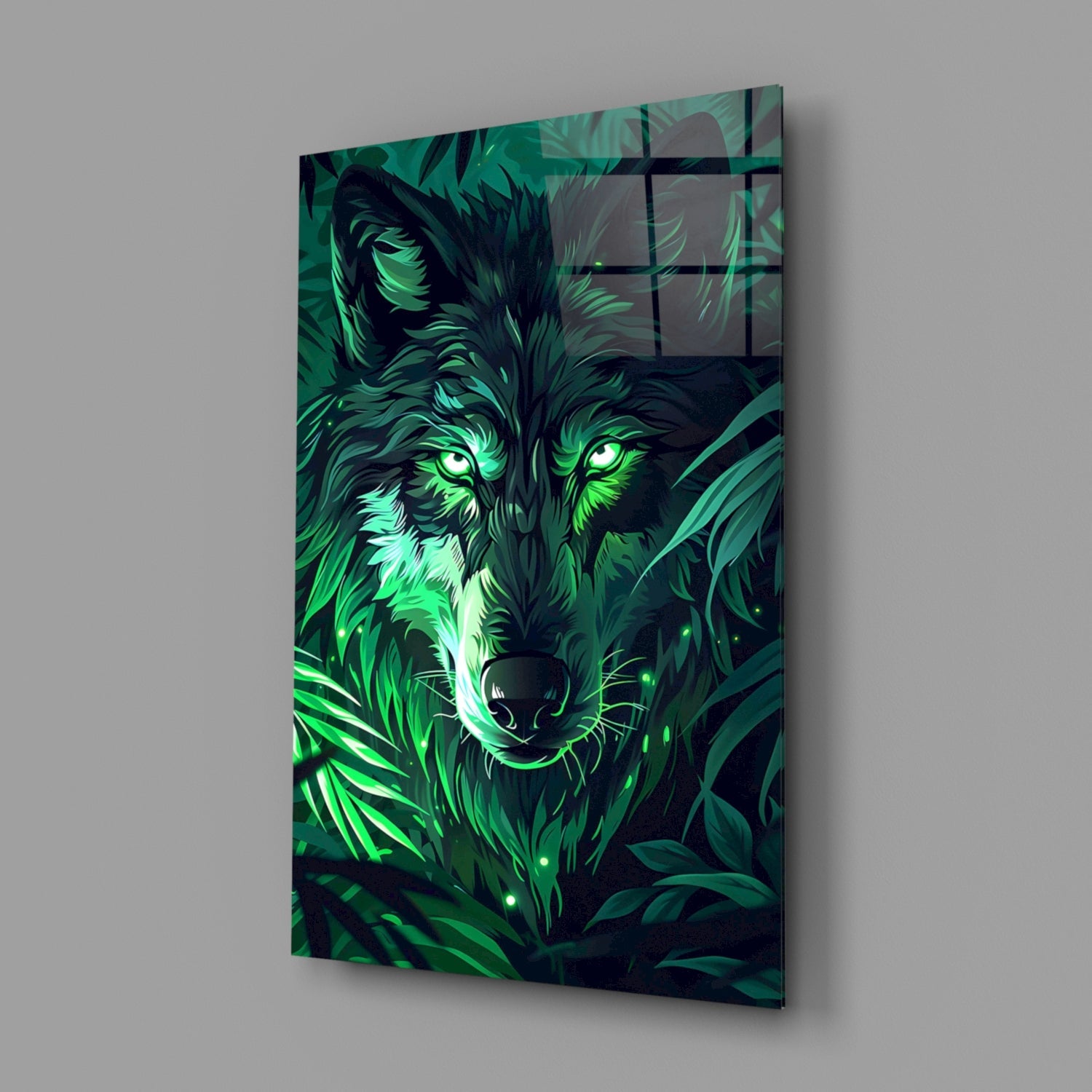 Wolf Glass Wall Art || Designer Collection