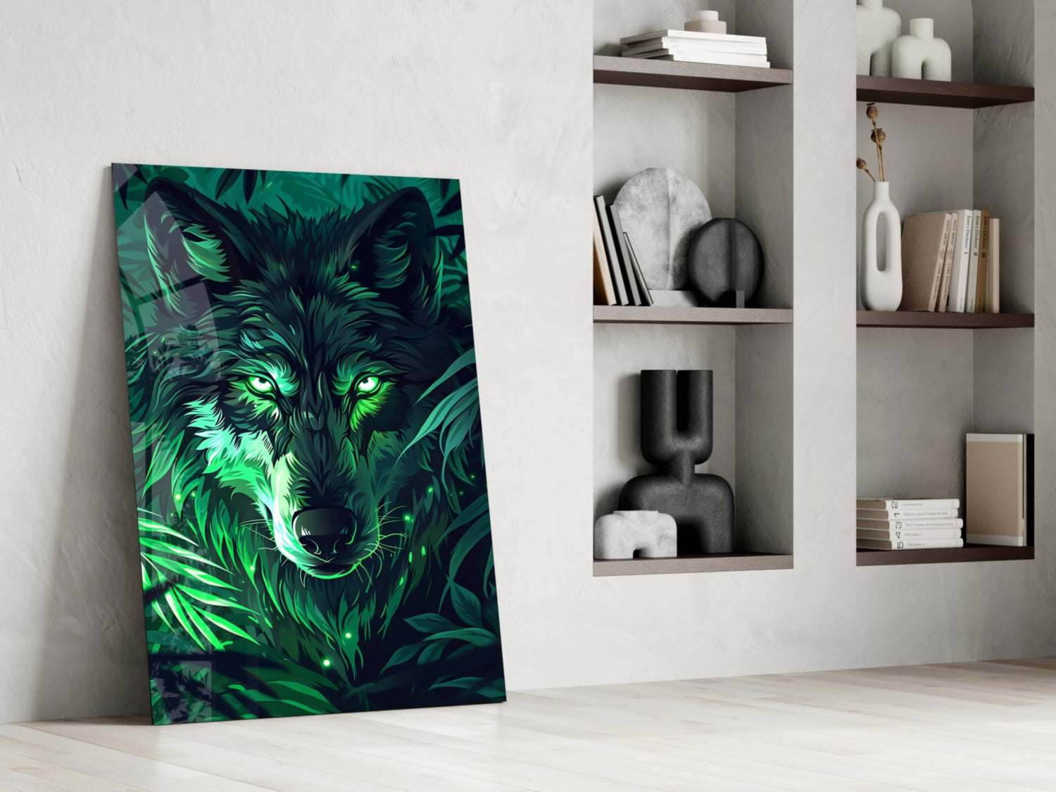 Wolf Glass Wall Art || Designer Collection