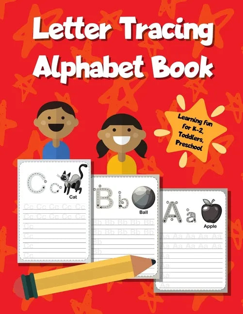 Letter Tracing Alphabet Book: ABC Learning Workbook for Kids - Toddlers, Preschool, K-2 - Red - Paperback