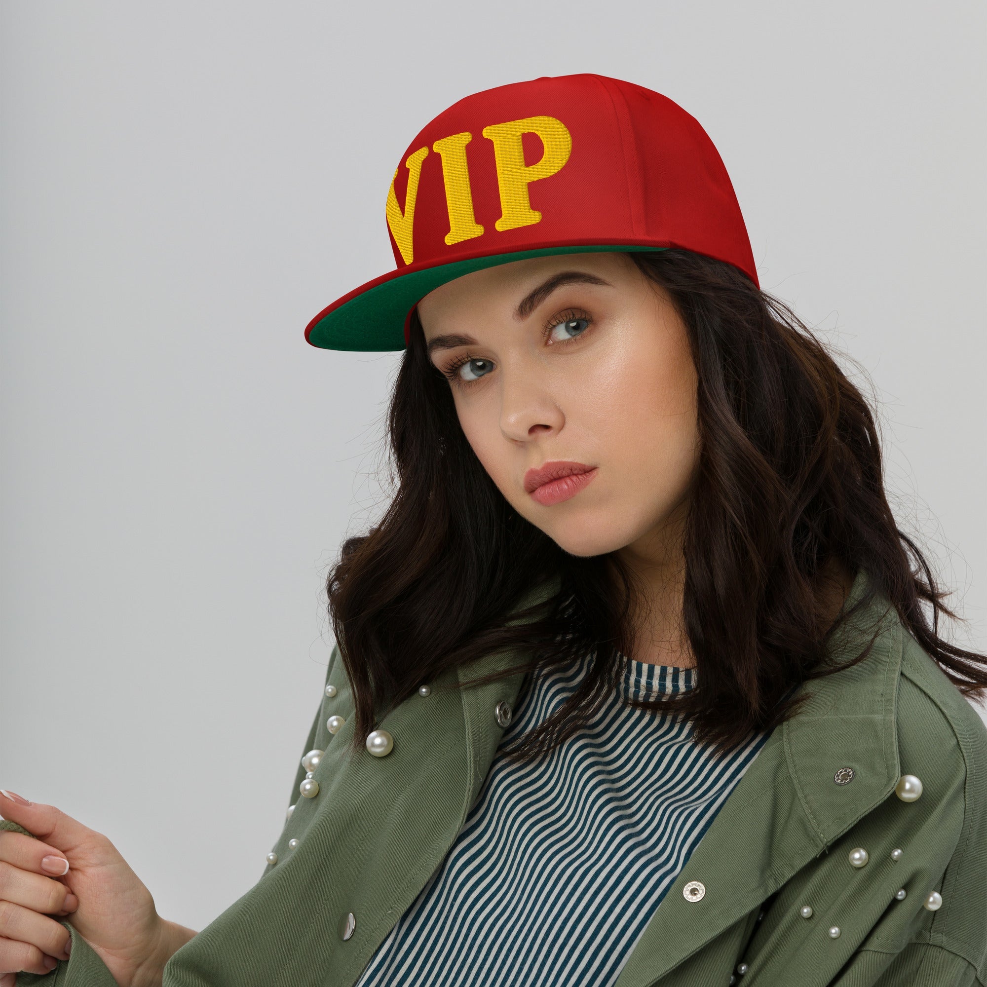 VIP Embroidered Flat Bill Cap