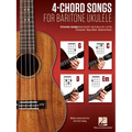 4-Chord Songs for Baritone Ukulele (G-C-D-Em): Melody, Chords and Lyrics for D-G-B-E Tuning - Paperback