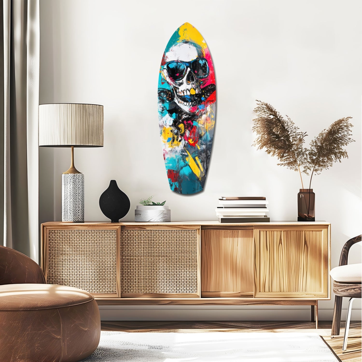 Street Soul Graffiti Skulls Glass Wall Art