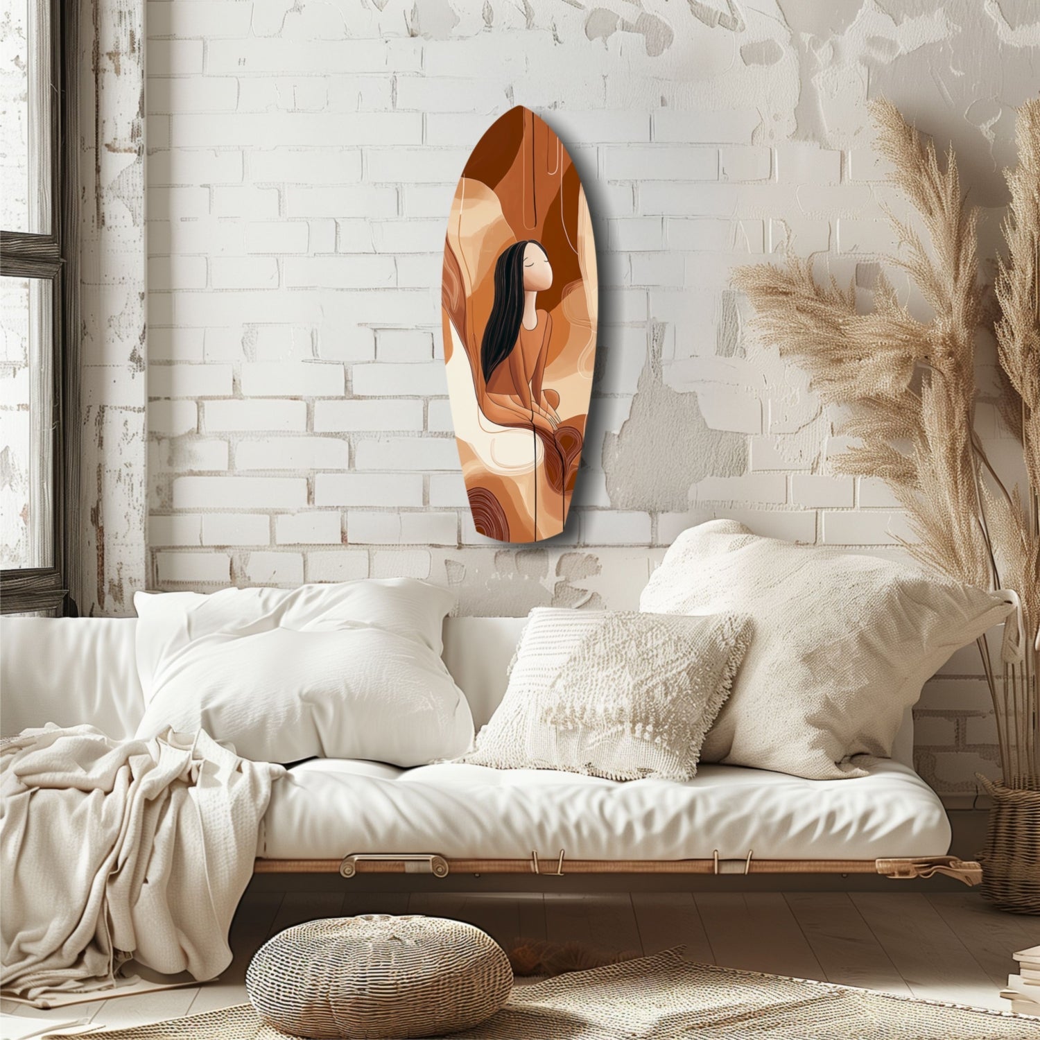 Listening the Waves Glass Wall Art