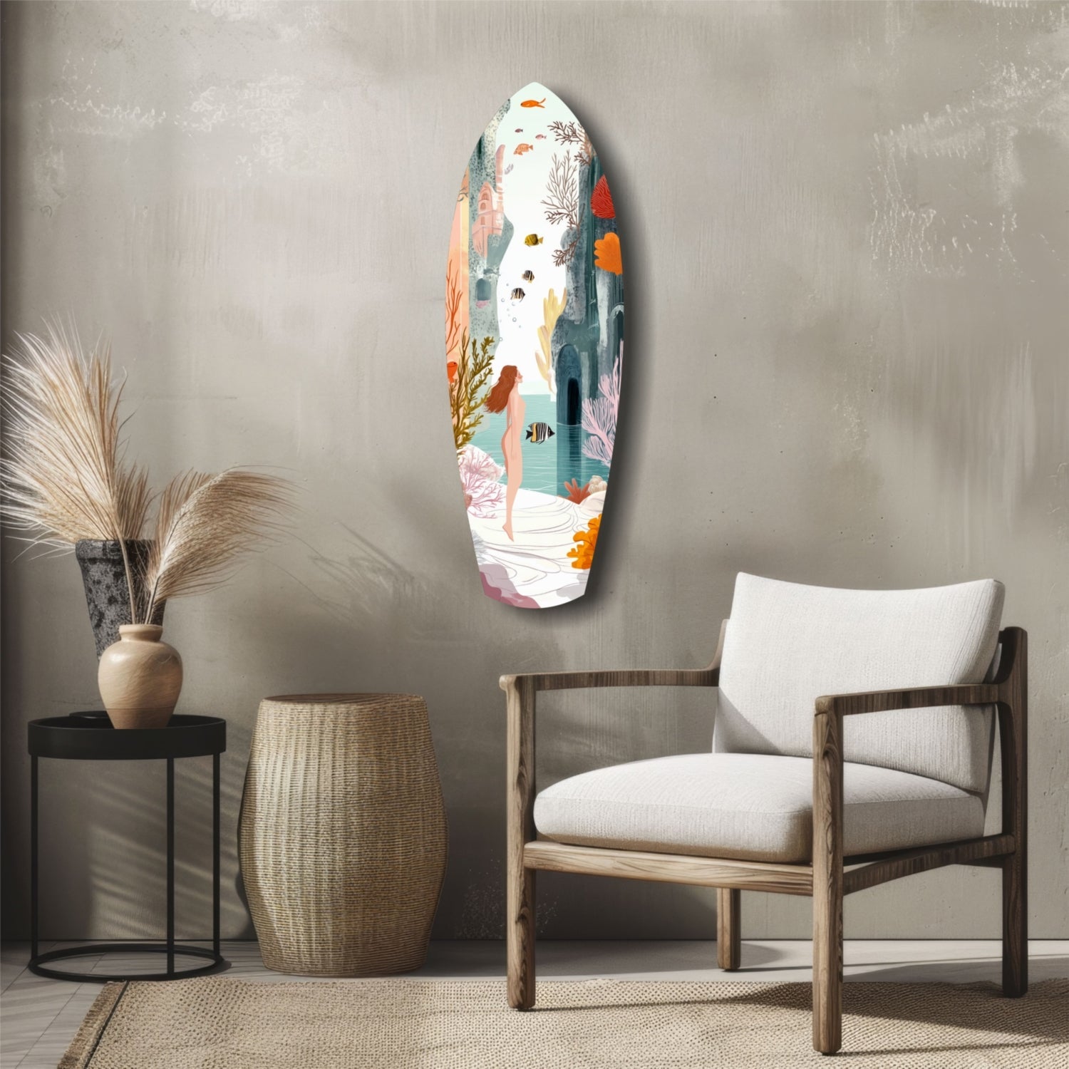 Utopic Seashore Glass Wall Art
