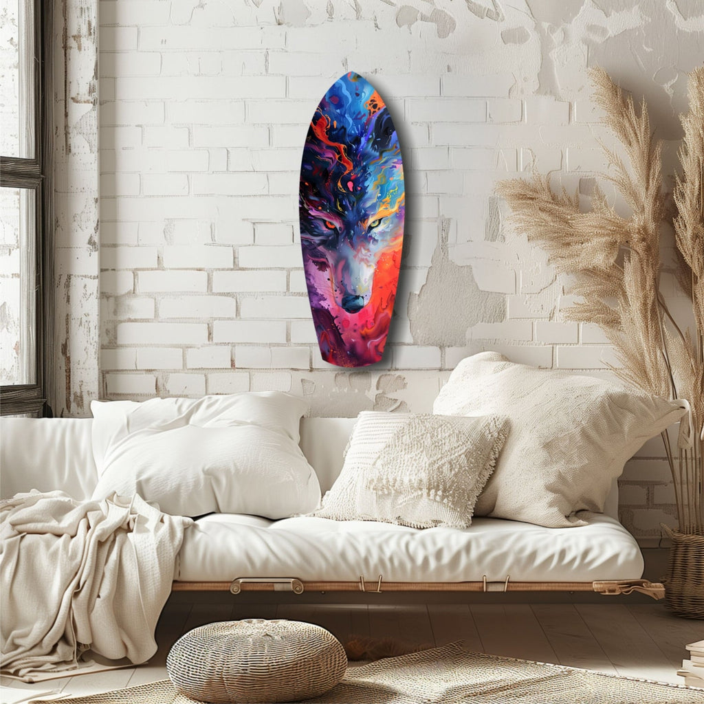 Alone Wolf V1 Glass Wall Art