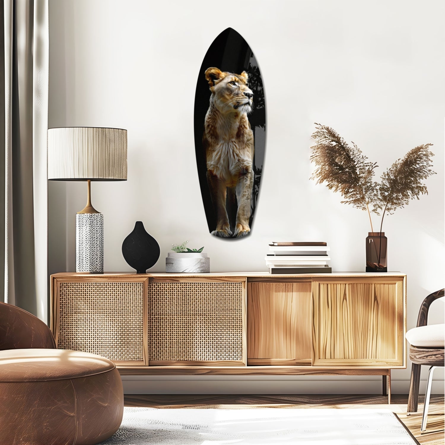 Lioness Glass Wall Art