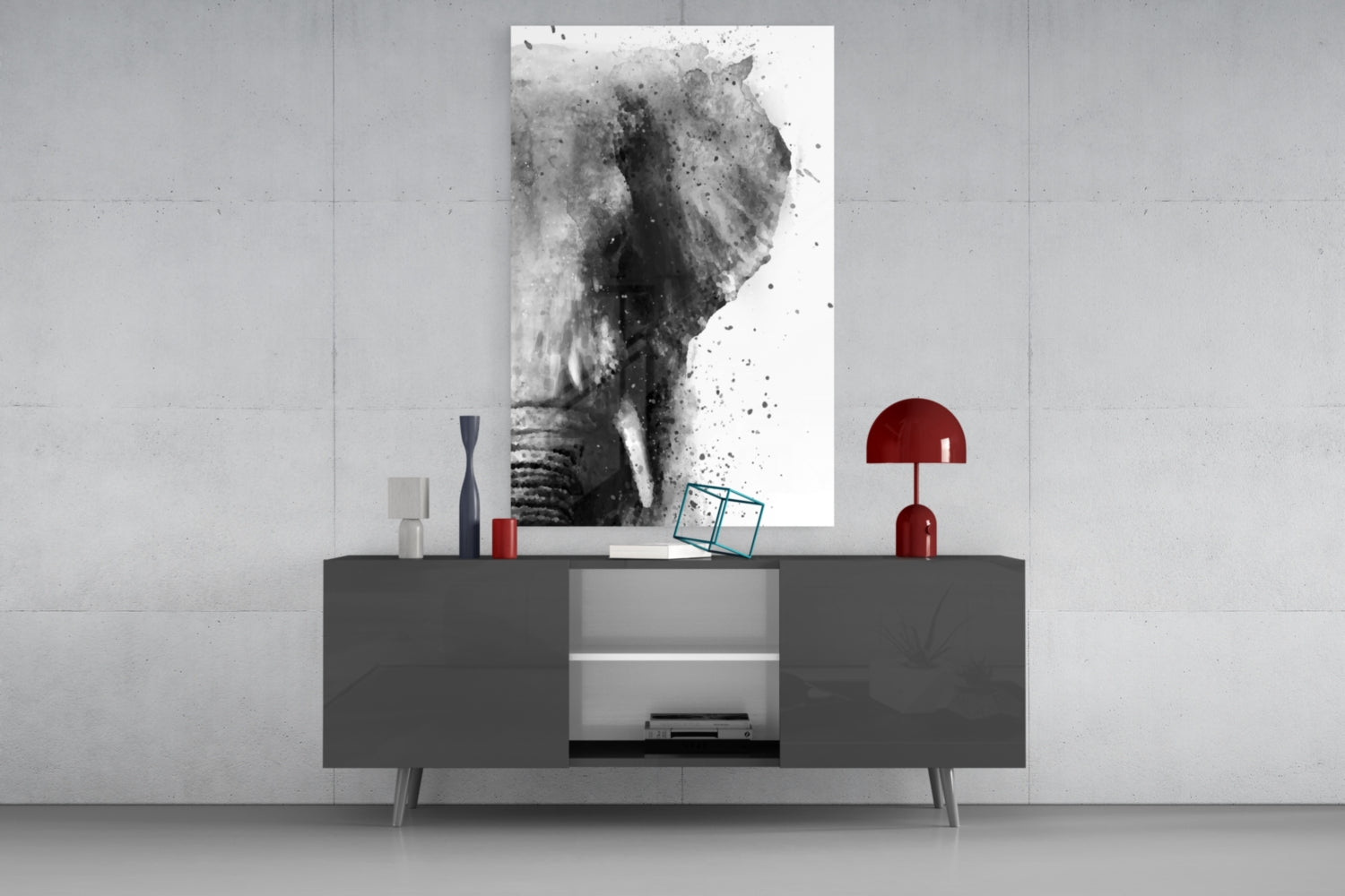 Elephant Glass Wall Art