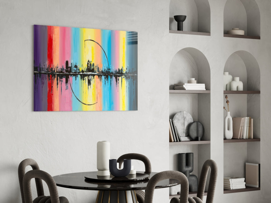 City Silhouette Glass Wall Art