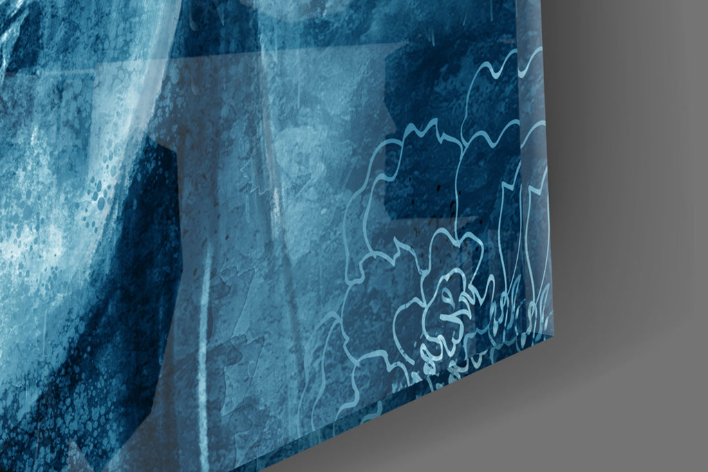 Mystical Blue Sculpture Glass Wall Art