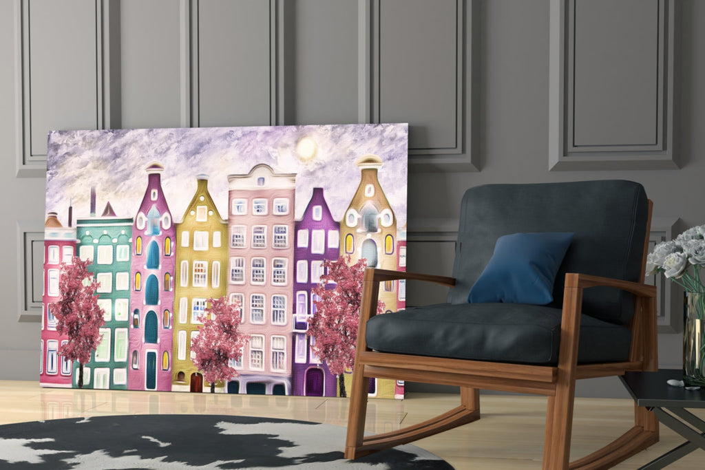 Fairy Tale City Glass Wall Art