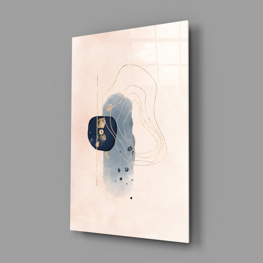 Abstract Beige Glass Wall Art