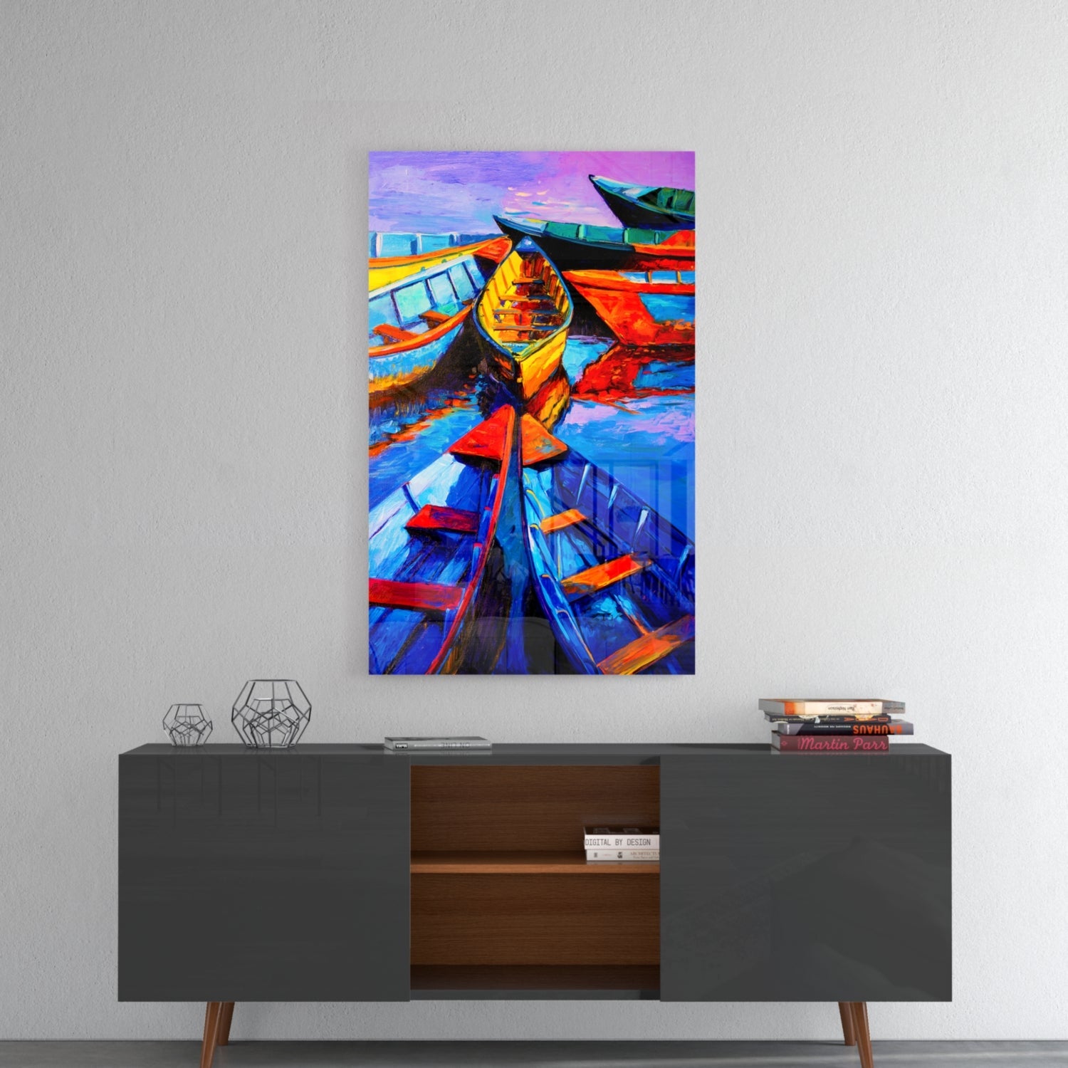 Boats Glass Wall Art