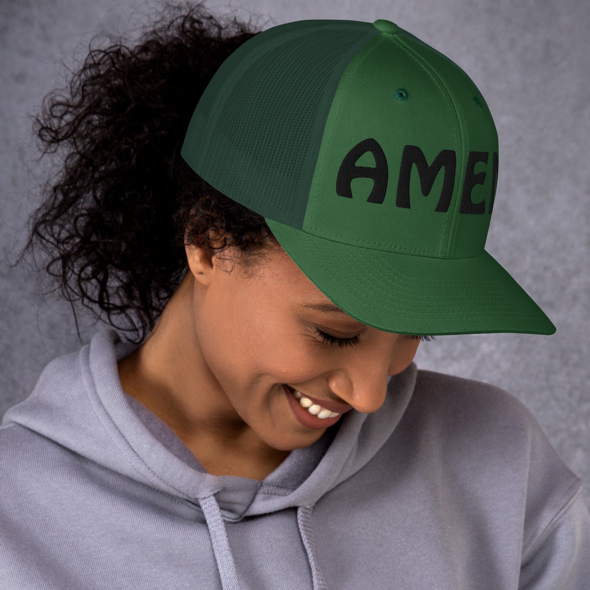 AMEN 3D Puffy Embroidered Trucker Cap