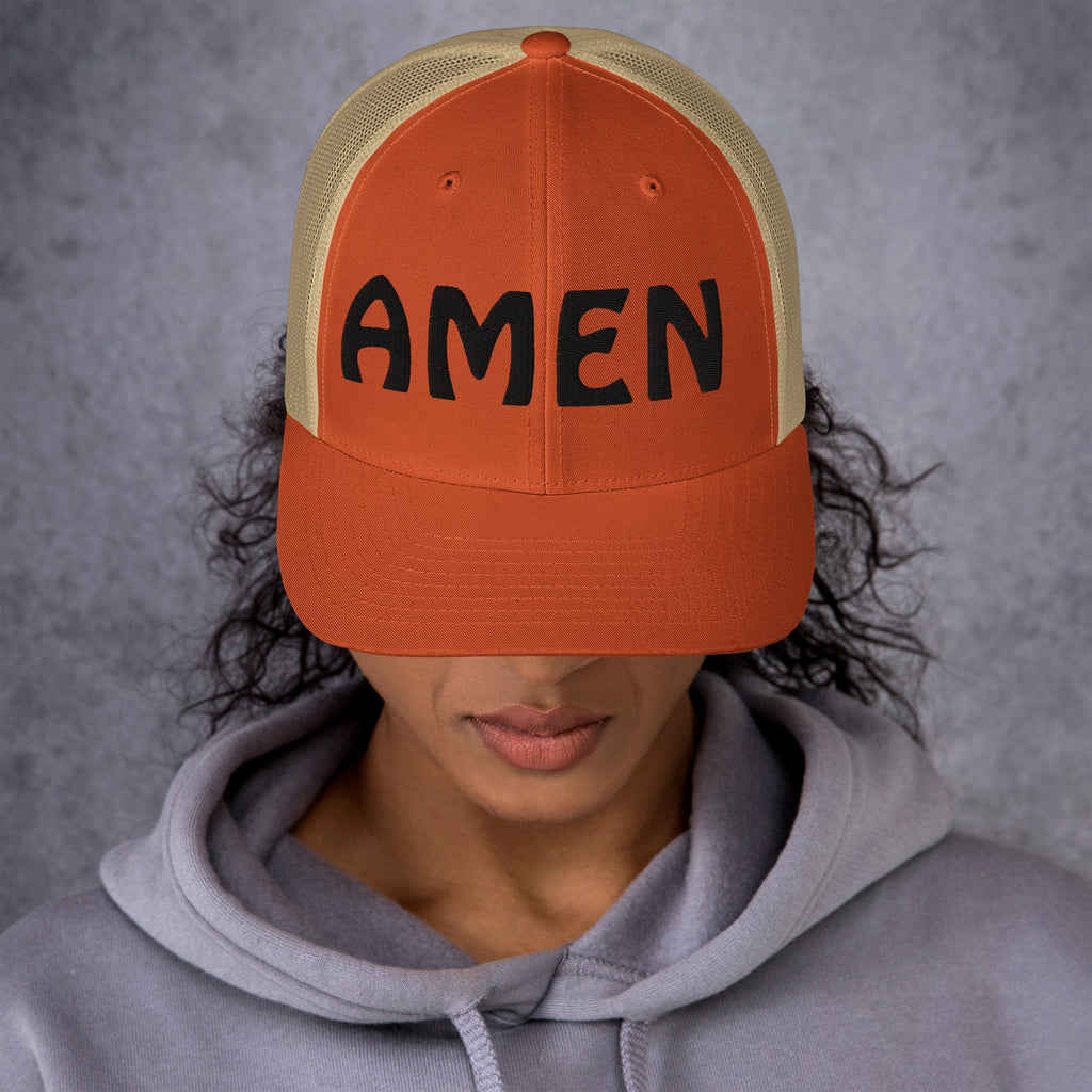AMEN 3D Puffy Embroidered Trucker Cap
