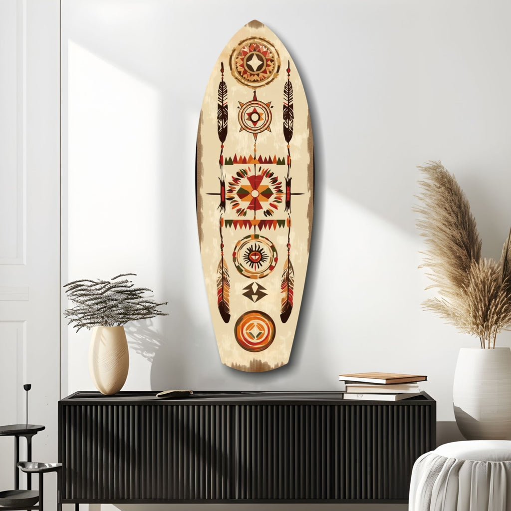 Aztech Patterns Glass Wall Art