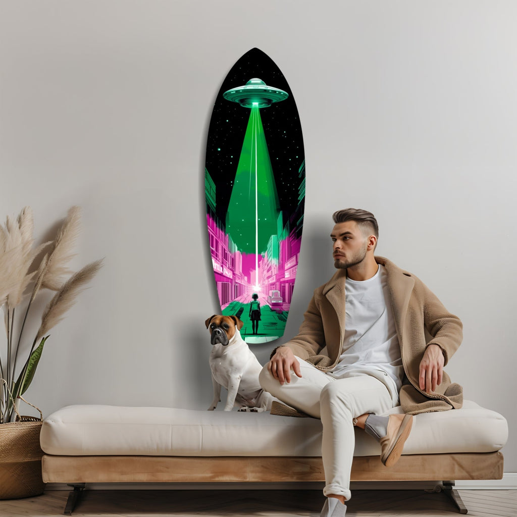 Alien Invade Glass Wall Art