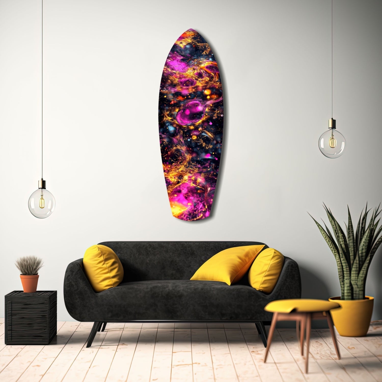 Kinetic Cosmos Glass Wall Art