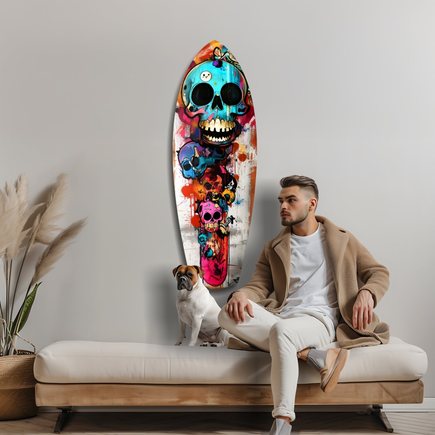 Street Soul Graffiti Skulls Glass Wall Art