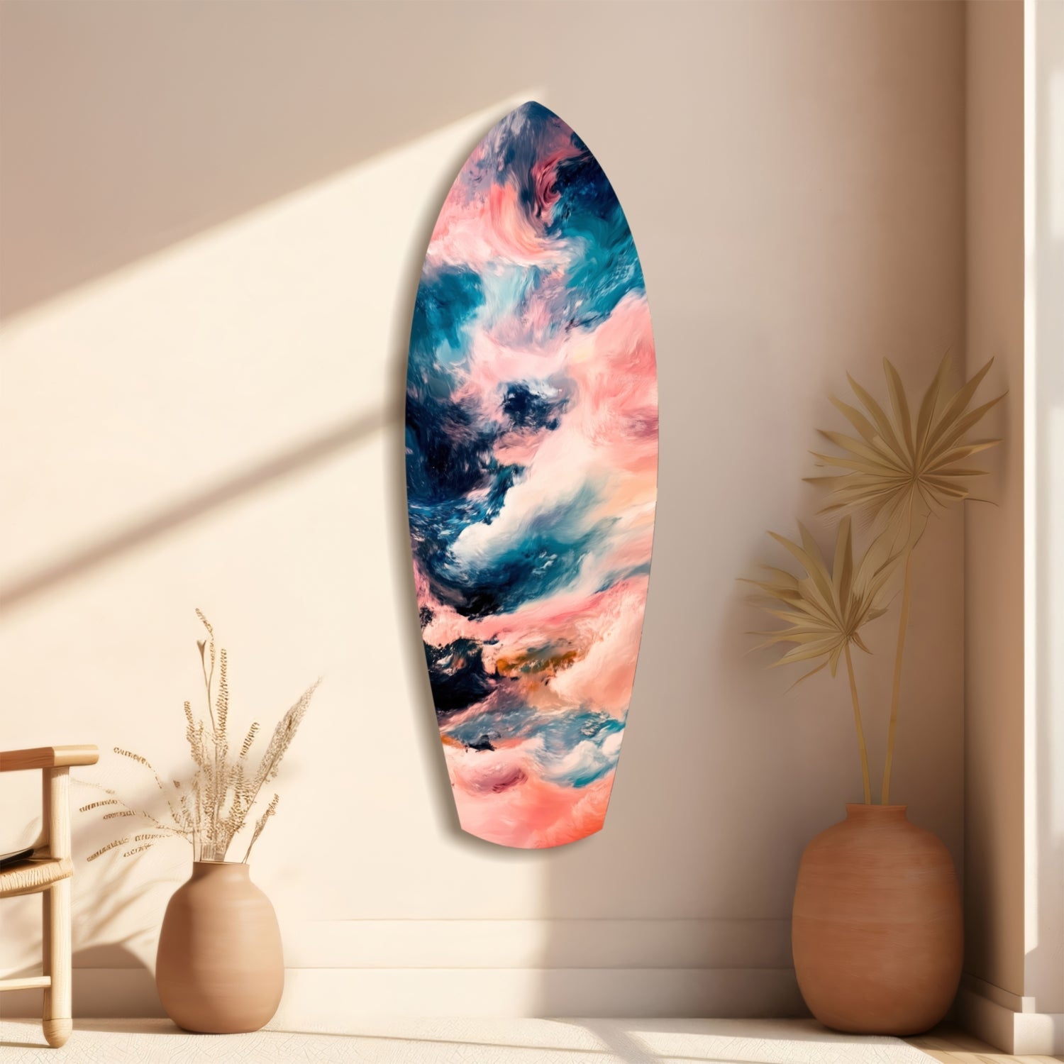 Wavy Ocean Glass Wall Art