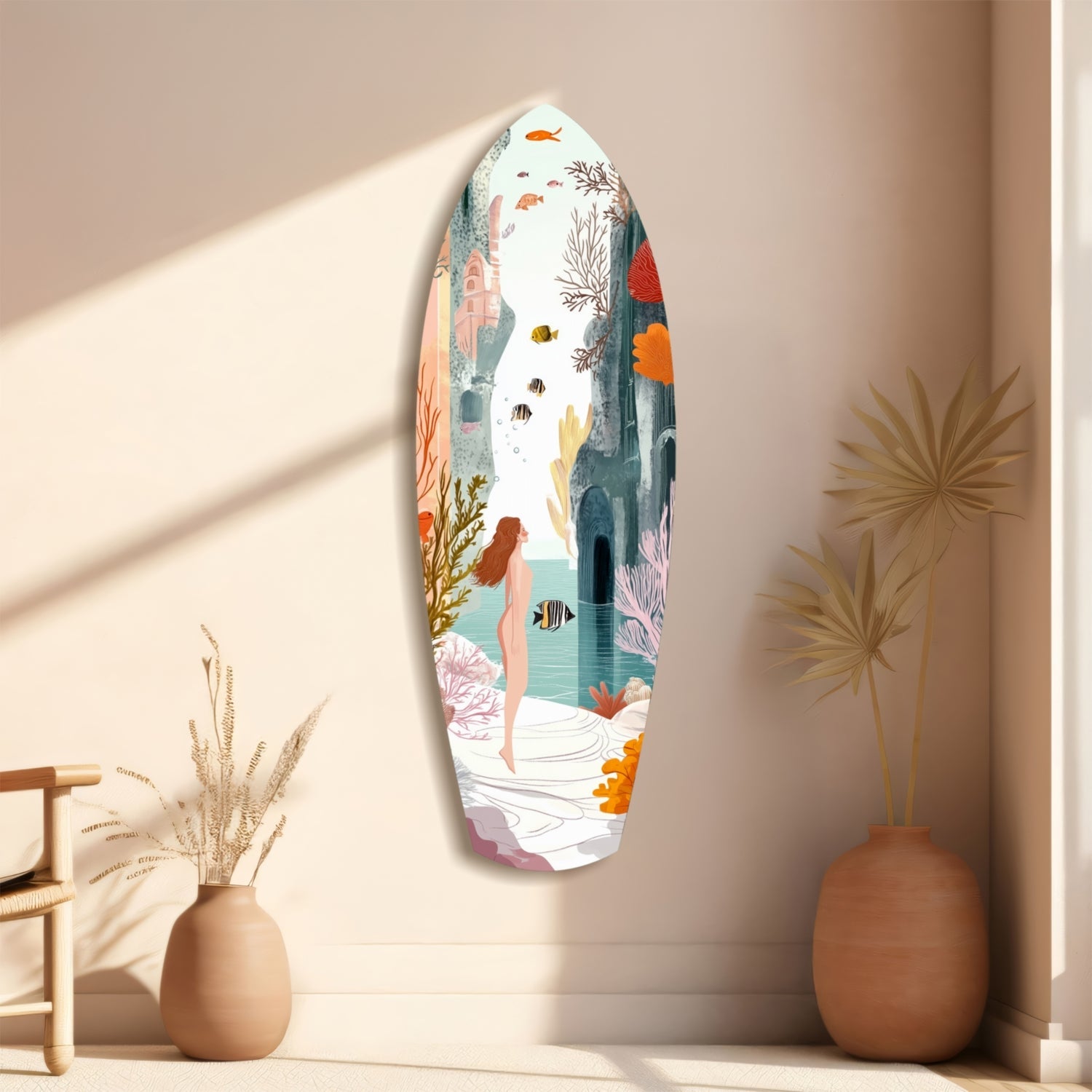 Utopic Seashore Glass Wall Art