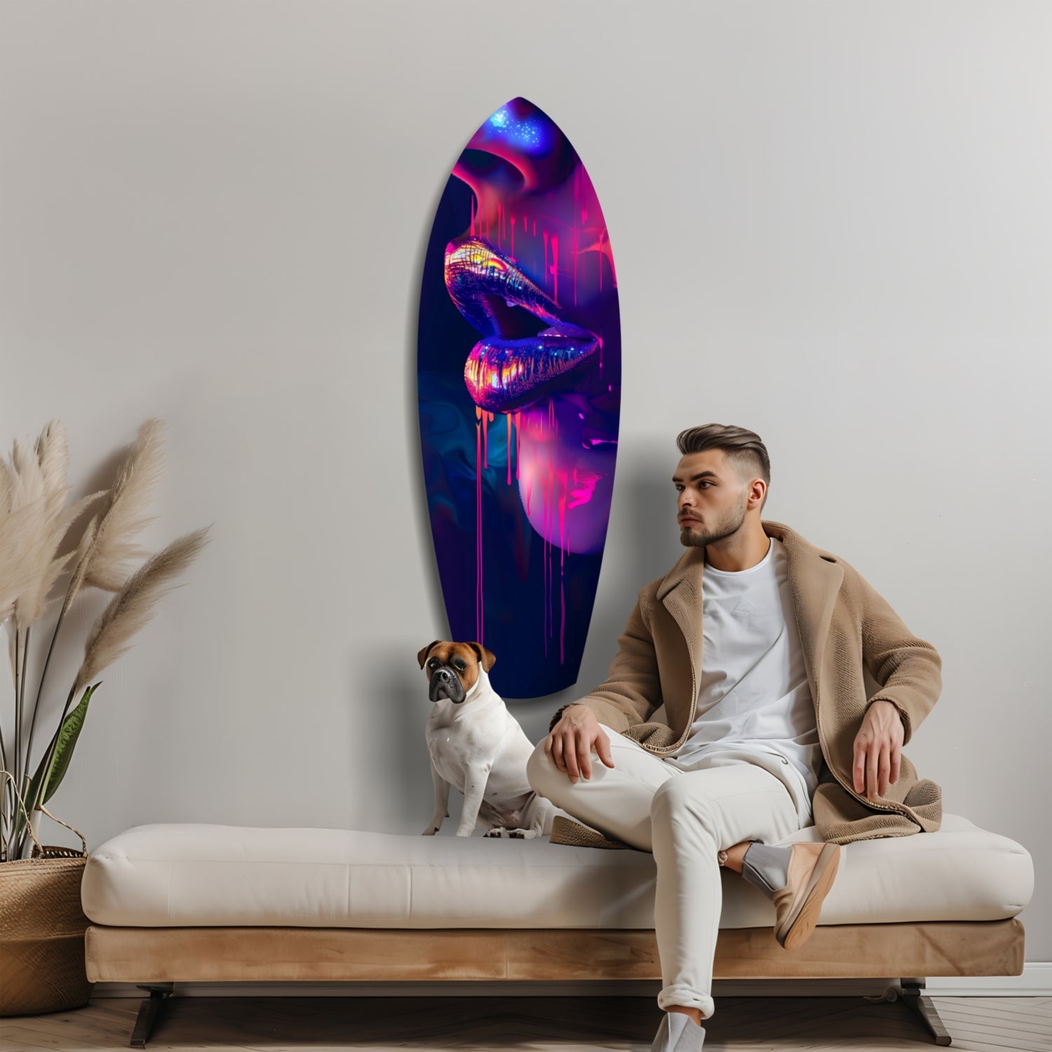 Colorful Lips V8 Glass Wall Art