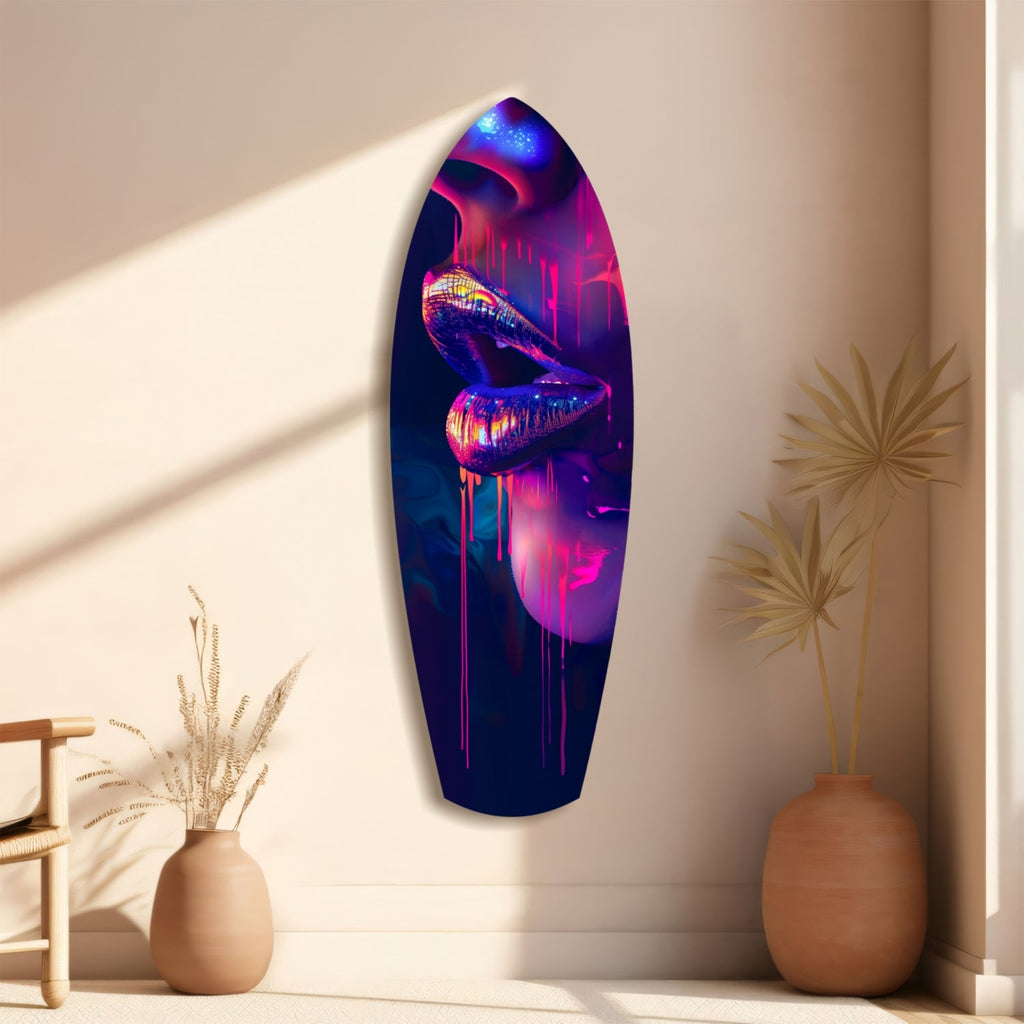 Colorful Lips V8 Glass Wall Art