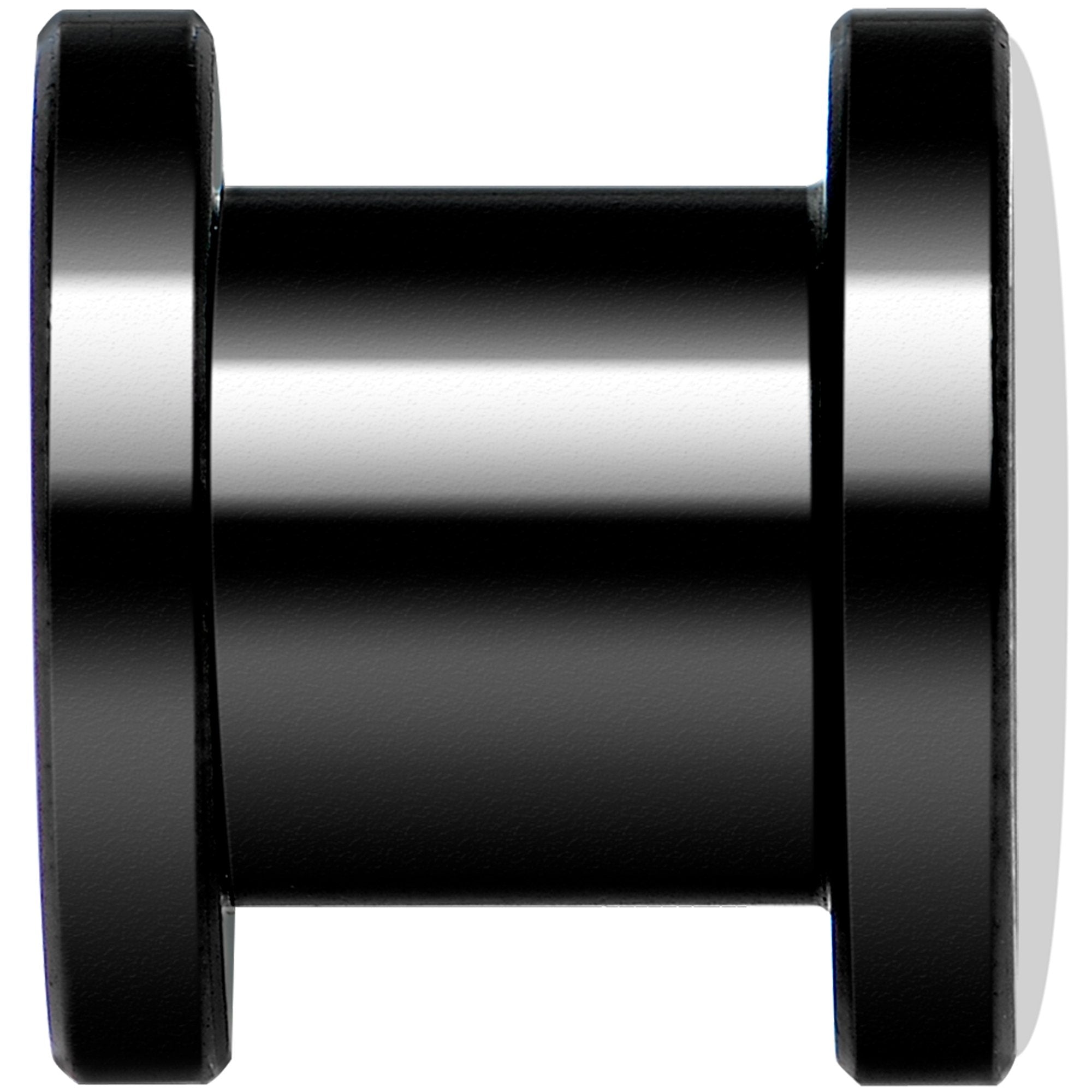 Man Woman Floral Silhouette Black Anodized Screw Fit Plug Set 0G