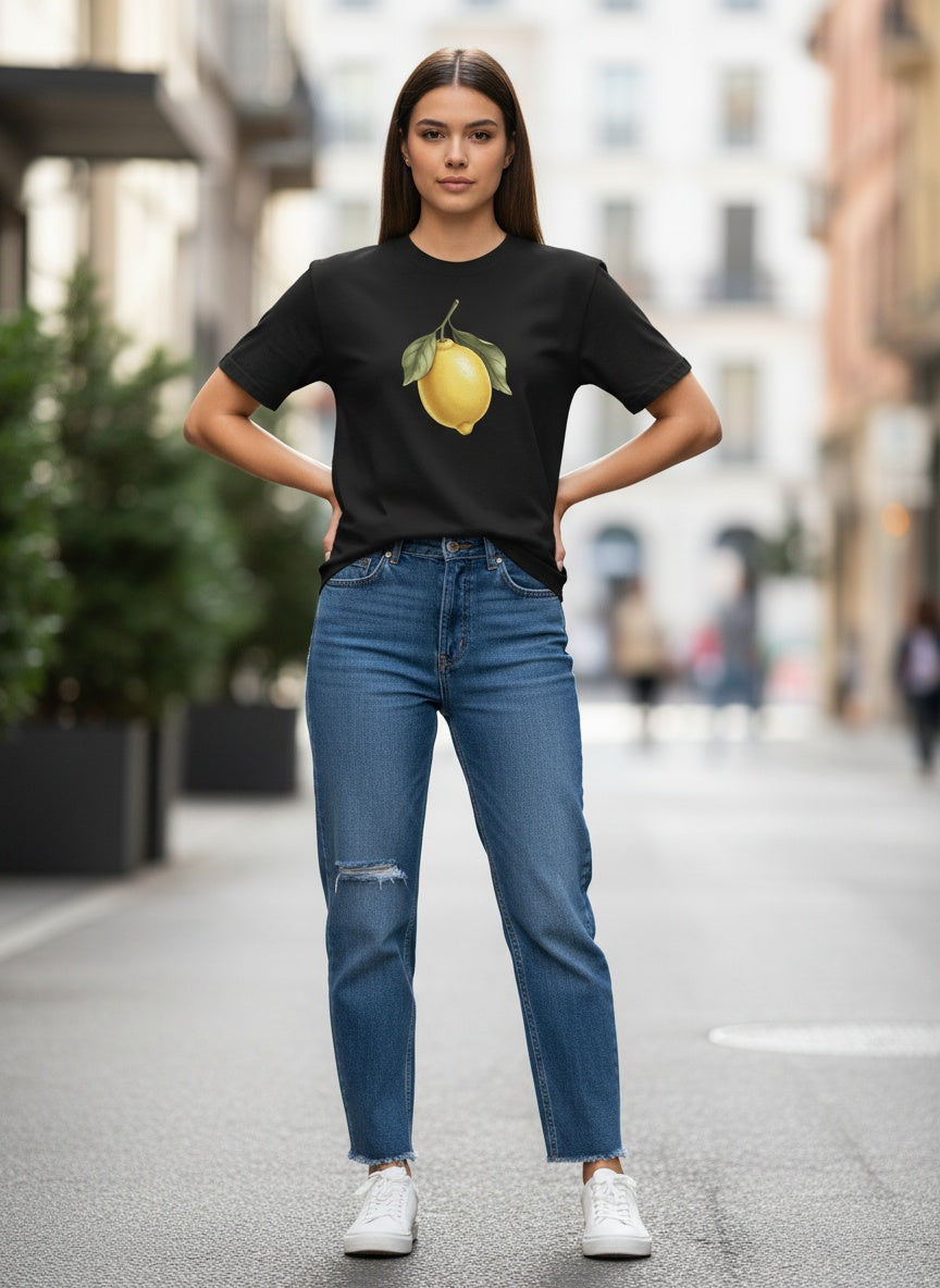 Juicy Citrus Lemon Cotton T-Shirt
