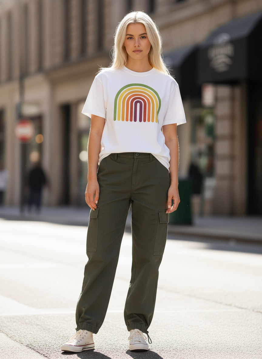 Retro Rainbow Burnout T-Shirt