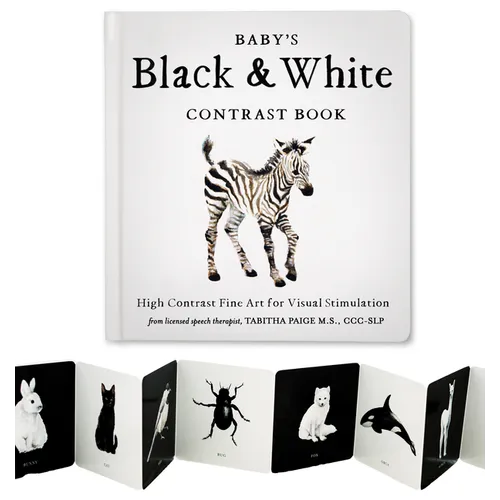 Baby's Black and White Contrast Book: High-Contrast Art for Visual Stimulation at Tummy Time - Board Book