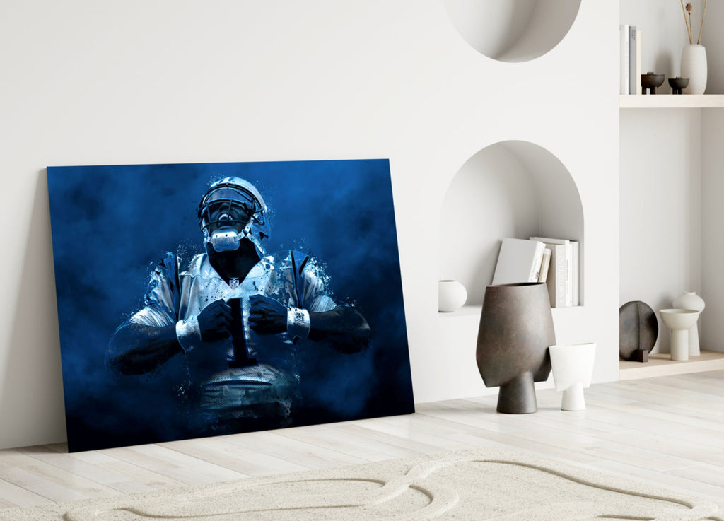Cam Newton Glass Wall Art