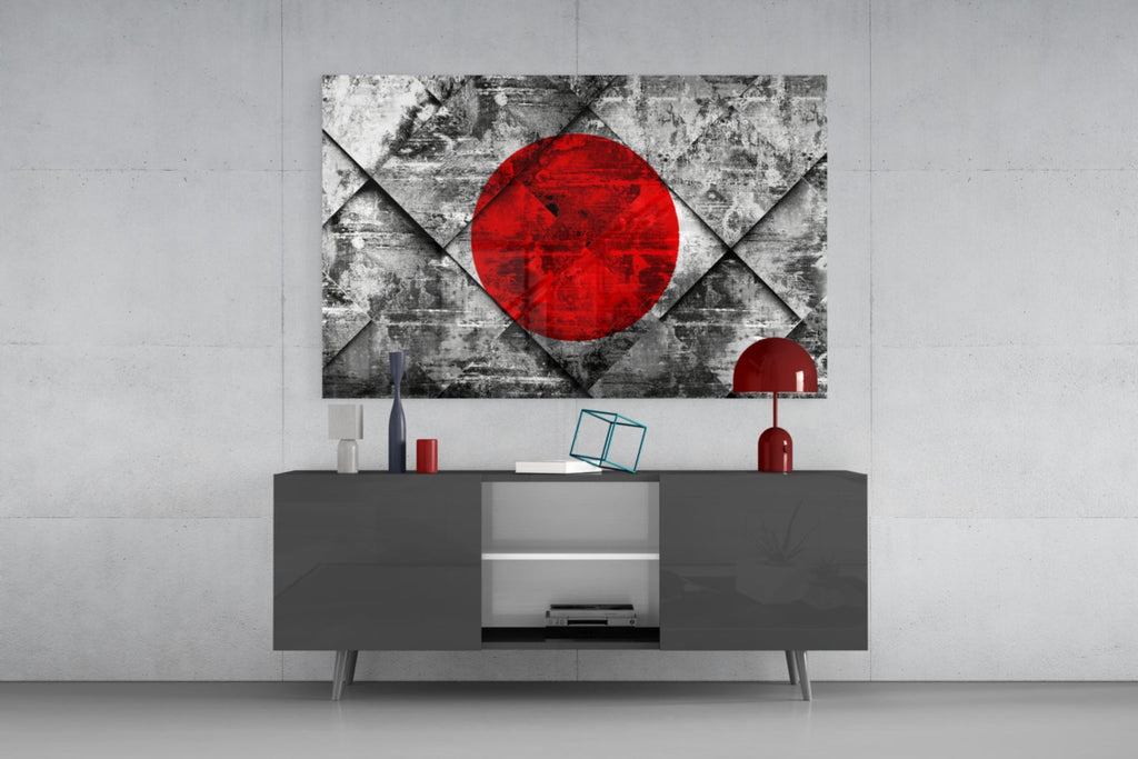 Flag of Japan Glass Wall Art