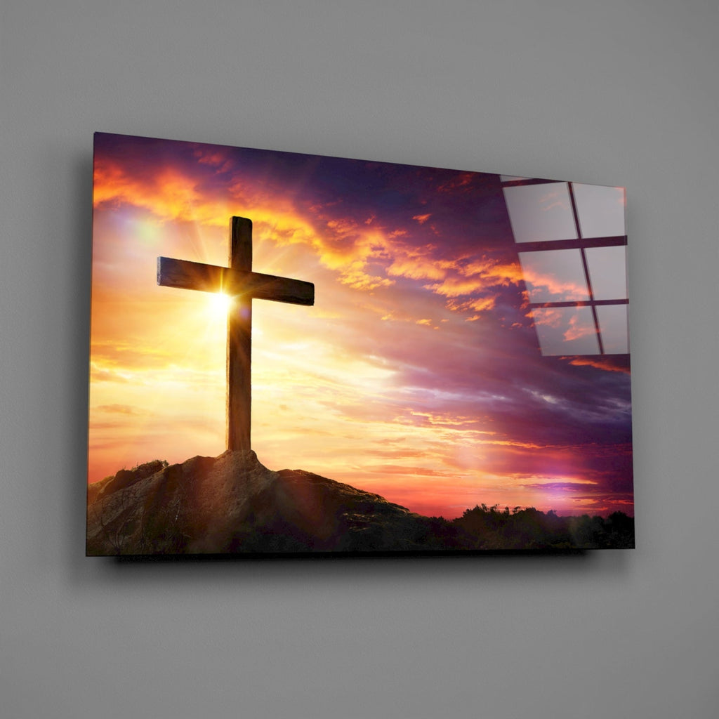 Cross Glass Wall Art