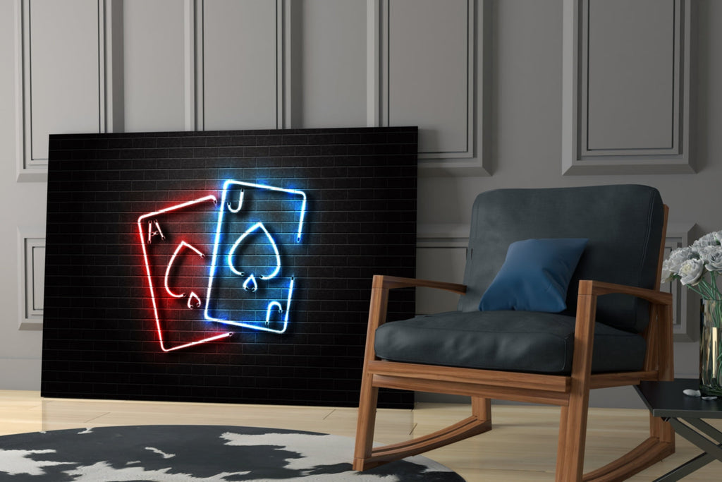 Ace and Joker Glass Wall Art