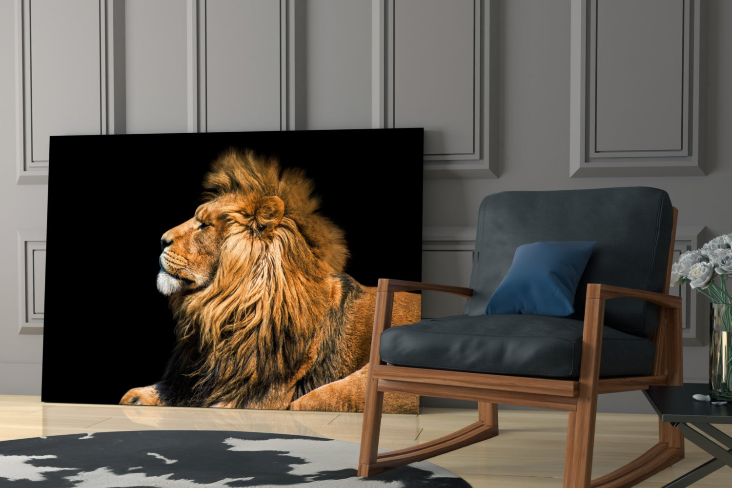 Lion Glass Wall Art