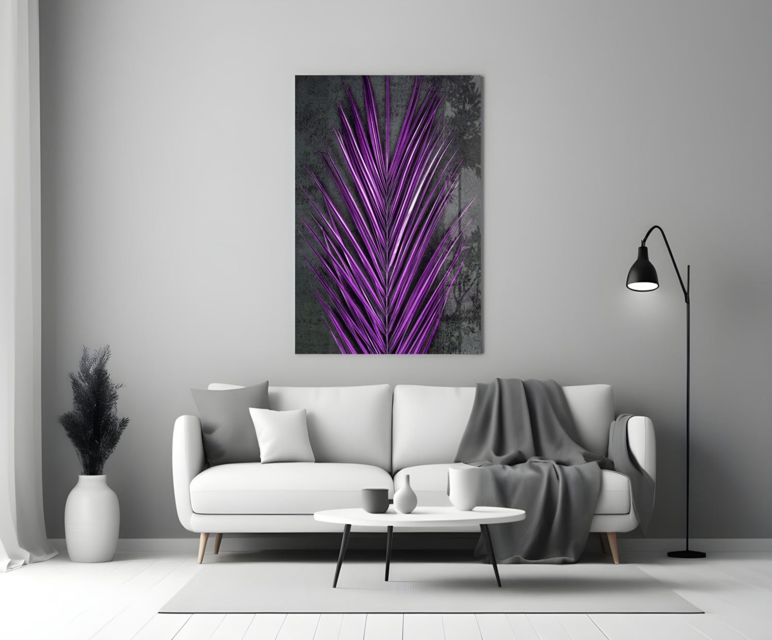 Areca Bunch Glass Wall Art