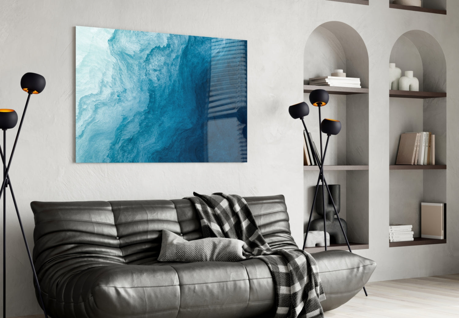 Shades Of Blue Glass Wall Art